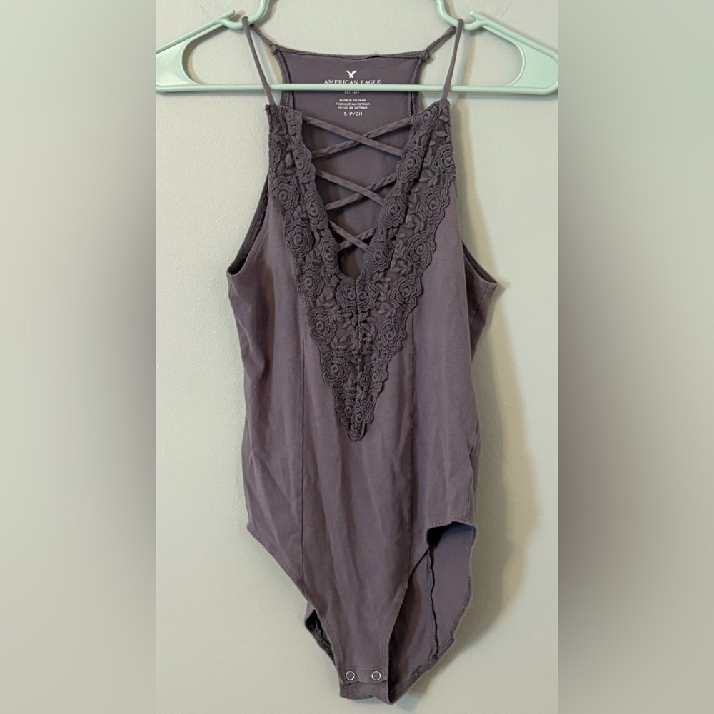 Purple Bodysuit with Roses